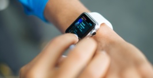 Apple watch on a person's wrist