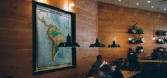 Students studying on campus cafe