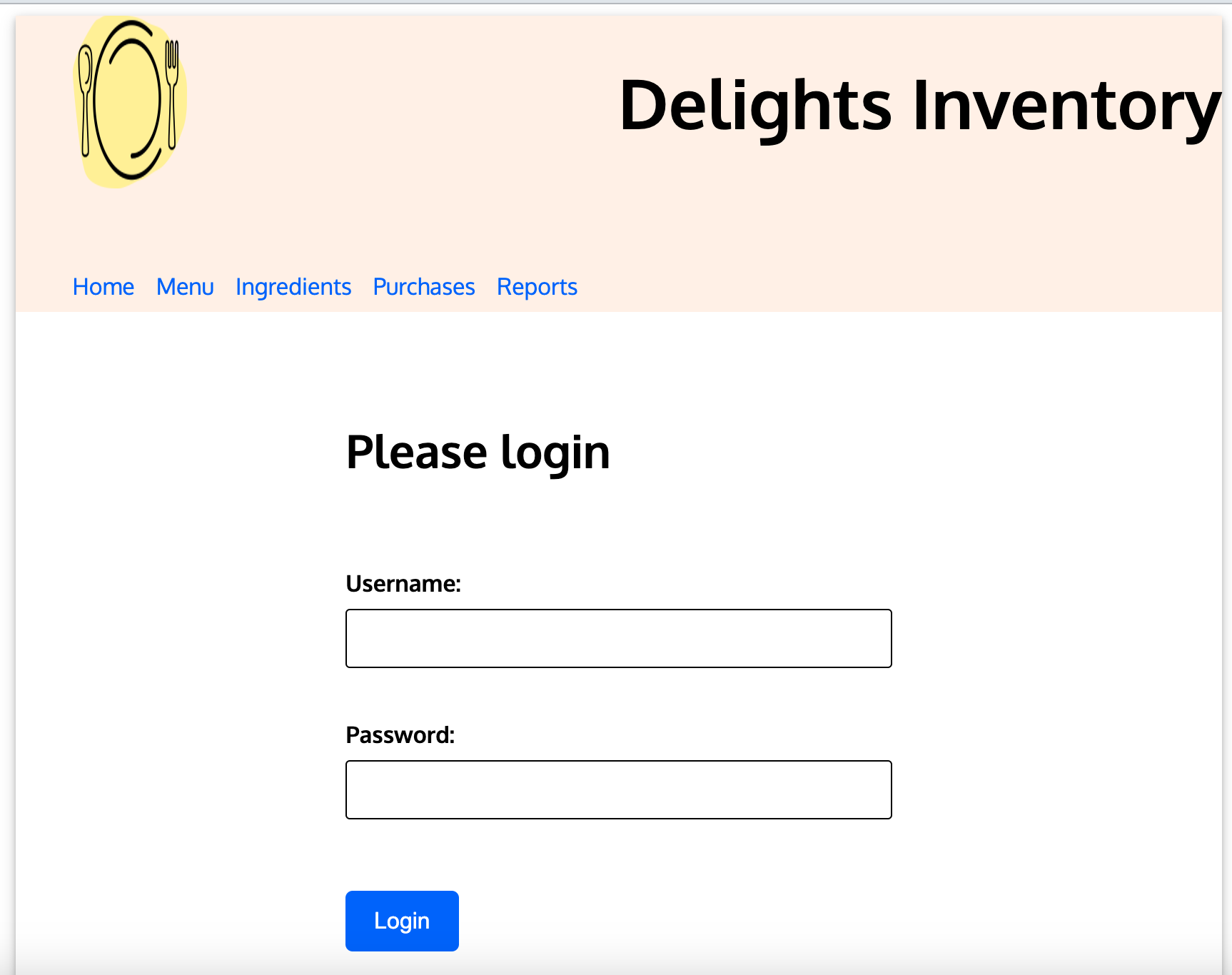 Inventory web-app Screenshot