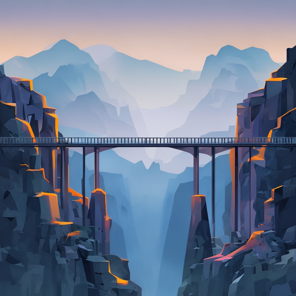 Bridge over a canyon illustration
